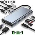 HUB USB C, Dongle adaptateur USB C avec lecteur de carte 4K